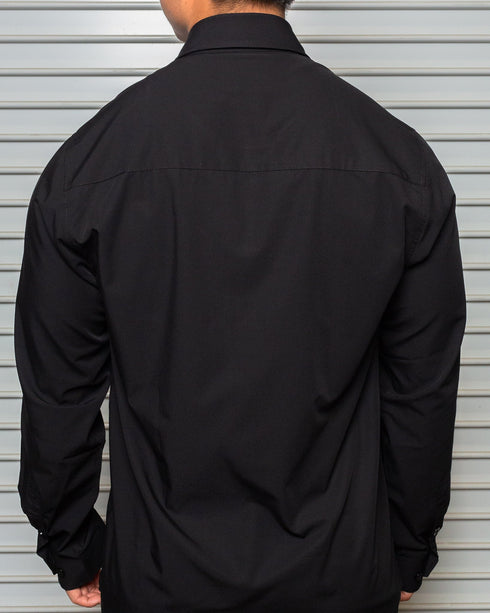 BAMBOO LONG SLEEVE BUTTON UP BLACK 2.0 - MENS
